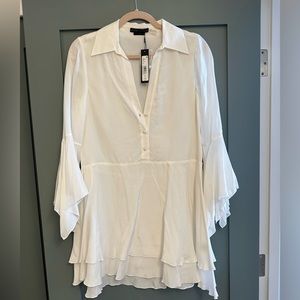 alice and olivia silky white dress NWT